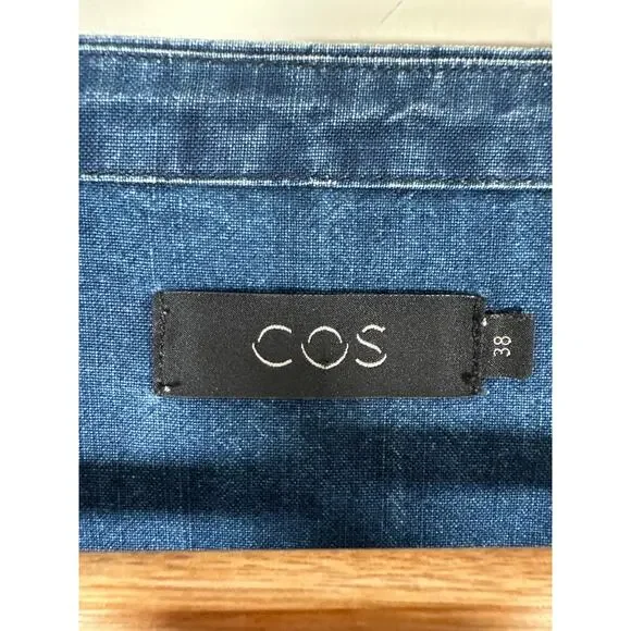 COS Blue Mid Wash Denim Short Tunic Dress Pockets 100% Cotton Size 8 - Picture 8 of 9